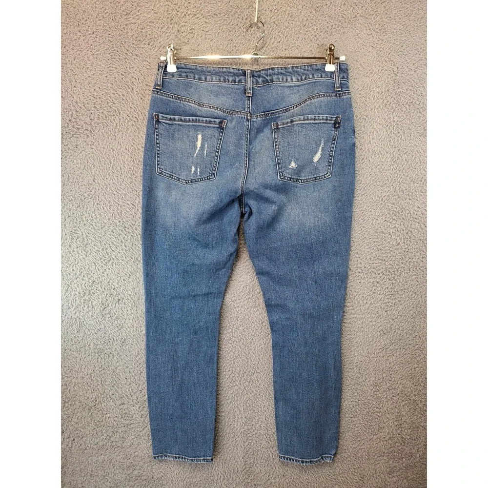 Maurices Jeans Womens 10 Reg (Fits 33x28) Blue Denim Faded Distressed Streetwear